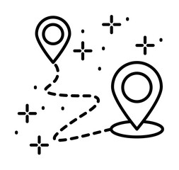 Poster - Map, location icon illustration on transparent background