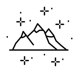 Poster - Landscape, mountains icon illustration on transparent background