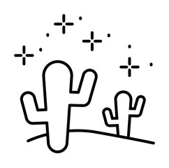 Poster - Landscape, desert icon illustration on transparent background