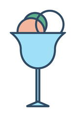 Poster - ice cream in croissant colored dusk style icon illustration on transparent background