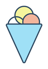 Poster - ice cream in horn colored dusk style icon illustration on transparent background