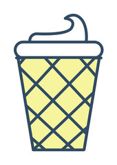 Poster - ice cream in waffle cup colored dusk style icon illustration on transparent background