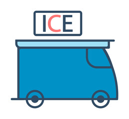 Poster - ice cream sales machine colored dusk style icon illustration on transparent background