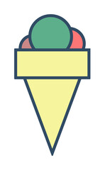 Poster - ice cream in horn colored dusk style icon illustration on transparent background