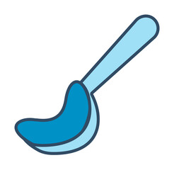 Poster - spoon for ice cream colored dusk style icon illustration on transparent background