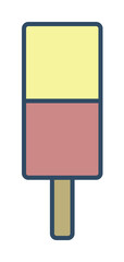 Poster - ice cream on stick colored dusk style icon illustration on transparent background