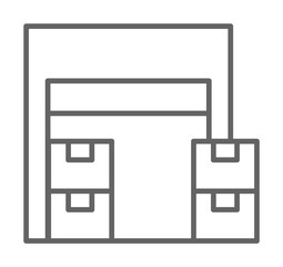 Poster - Industry flat, distribution, factory, goods, storage store warehouse on white background icon illustration on transparent background
