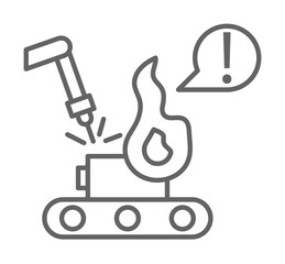 Poster - Industry flat, accident, emergency, fire industrial on white background icon illustration on transparent background