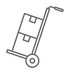 Poster - Industry flat, trolley, boxes, industrial on white background icon illustration on transparent background