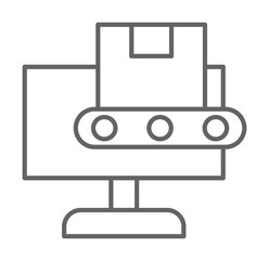 Poster - Industry flat, mass production, industrial, box, computer on white background icon illustration on transparent background