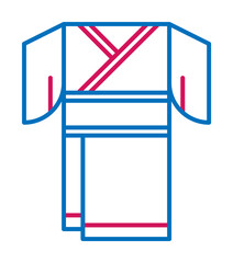 Poster - Japan, kimono icon illustration on transparent background