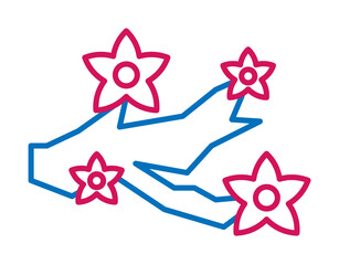 Poster - Japan, sakura icon illustration on transparent background