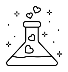 Poster - Flask, heart icon illustration on transparent background