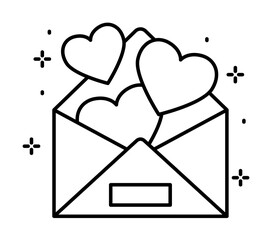 Poster - Mail, heart icon illustration on transparent background