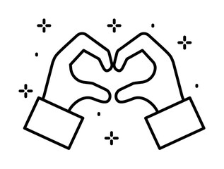Poster - Hand, heart icon illustration on transparent background
