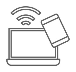 Poster - Electronics, laptop, phone icon illustration on transparent background