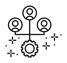 Poster - Gear people icon illustration on transparent background