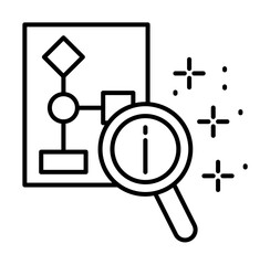 Poster - Analysis magnifier information icon illustration on transparent background