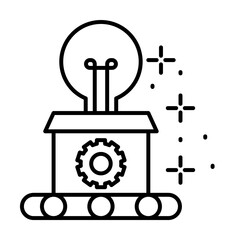 Poster - Box light bulb gear icon illustration on transparent background