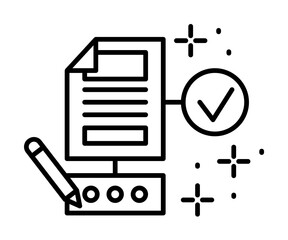 Poster - Pencil file analysis icon illustration on transparent background