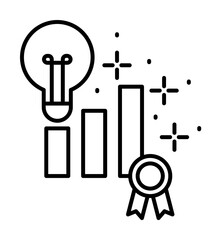 Poster - Medal light bulb chart icon illustration on transparent background