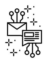 Poster - Mail chip chat icon illustration on transparent background