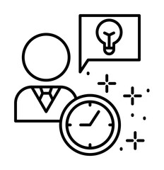 Poster - Human light bulb clock icon illustration on transparent background