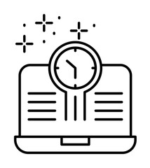 Poster - Notebook clock icon illustration on transparent background