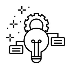 Poster - Light bulb gear icon illustration on transparent background