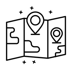Poster - Map gps navigator icon illustration on transparent background