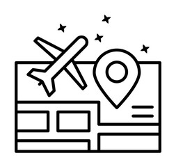 Poster - Boarding plane navigator icon illustration on transparent background