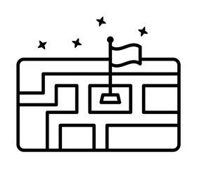 Poster - Map marker flag tool icon illustration on transparent background