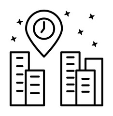 Poster - Building navigator icon illustration on transparent background