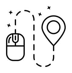 Poster - Mouse location gps icon illustration on transparent background