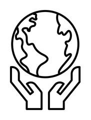Poster - ecology, earth day, globe, hand icon illustration on transparent background
