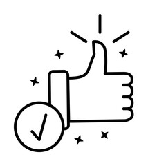 Poster - Acknowledgement hand like icon illustration on transparent background
