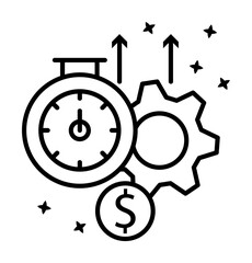 Poster - Gear dollar timer icon illustration on transparent background