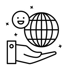 Poster - Better world smile hand icon illustration on transparent background