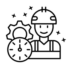 Poster - Worker gear man icon illustration on transparent background