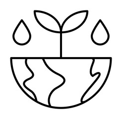 Poster - ecology, earth day, earth, sprout icon illustration on transparent background