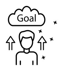 Poster - Goal man work icon illustration on transparent background