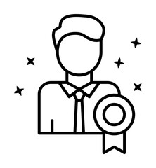 Poster - Award man business icon illustration on transparent background