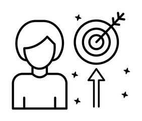 Poster - Woman target job icon illustration on transparent background