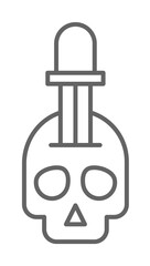 Poster - Skull, dagger, nasty outline icon illustration on transparent background