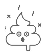 Poster - Poop, surprising outline icon illustration on transparent background