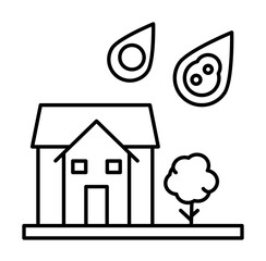 Aufkleber - House, meteorite icon illustration on transparent background