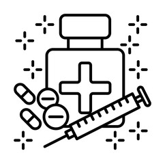 Poster - Medicine syringe icon illustration on transparent background