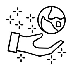 Poster - Earth hand icon illustration on transparent background