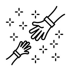 Poster - Help hands icon illustration on transparent background