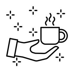 Poster - Tea cup hand icon illustration on transparent background